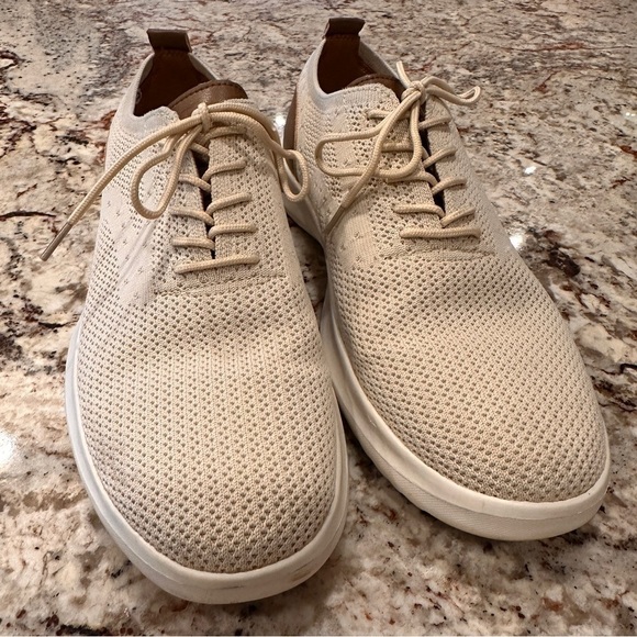 Men's Cream Brown tan business Casual Shoes comfy size 11.5 comfort sole summer - Picture 7 of 11